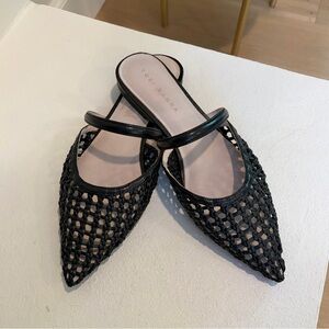 Yosi Samra Justine Sz 10 Woven Leather Pointed Toe Mule Sandals